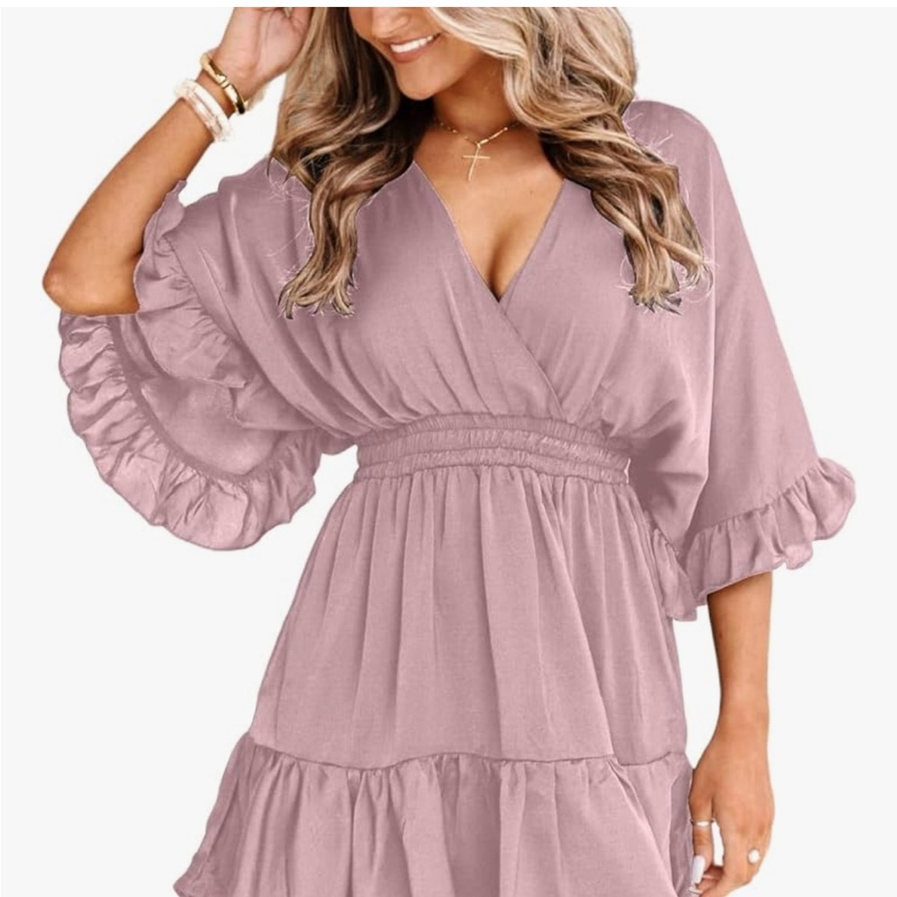 Elegant Mauve Wrap Dress
